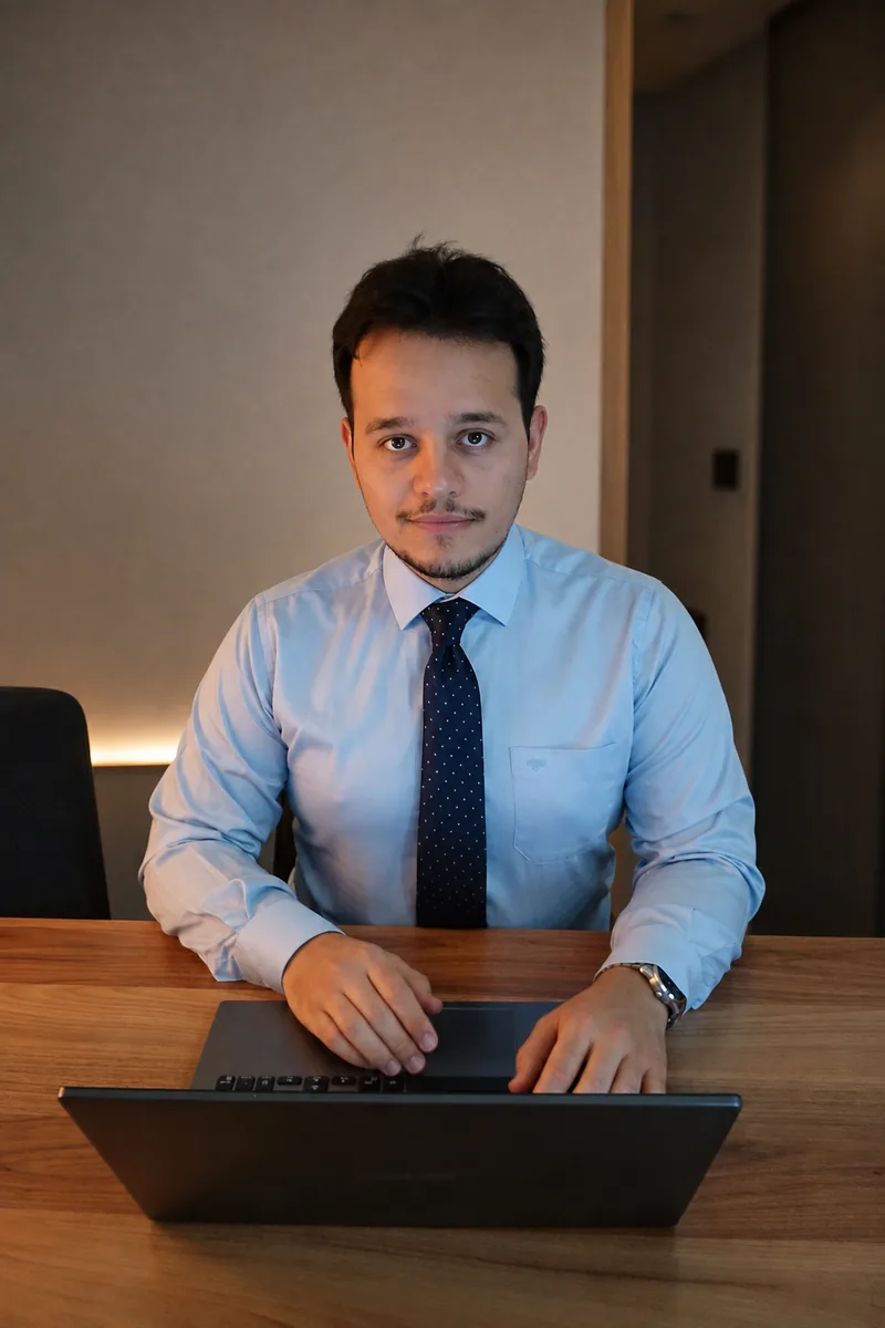 Omid Aslani Damirchi speaking during a professional presentation